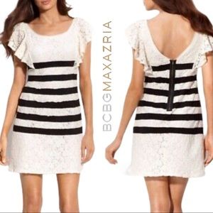 BCBGMaxAzria Ivory with Black Renata Dress